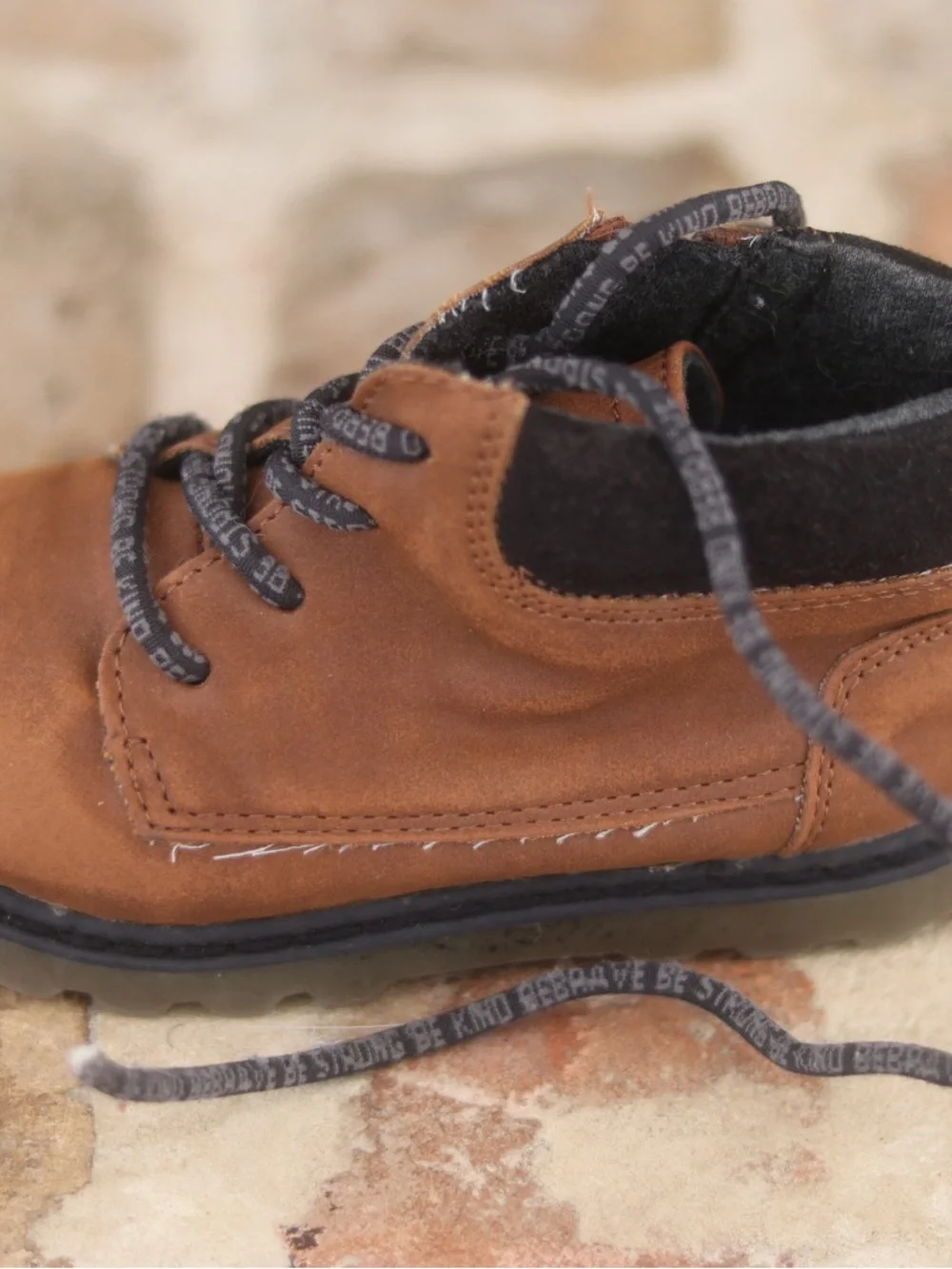 Zara Kids Brown Leather Lace-Up Boots